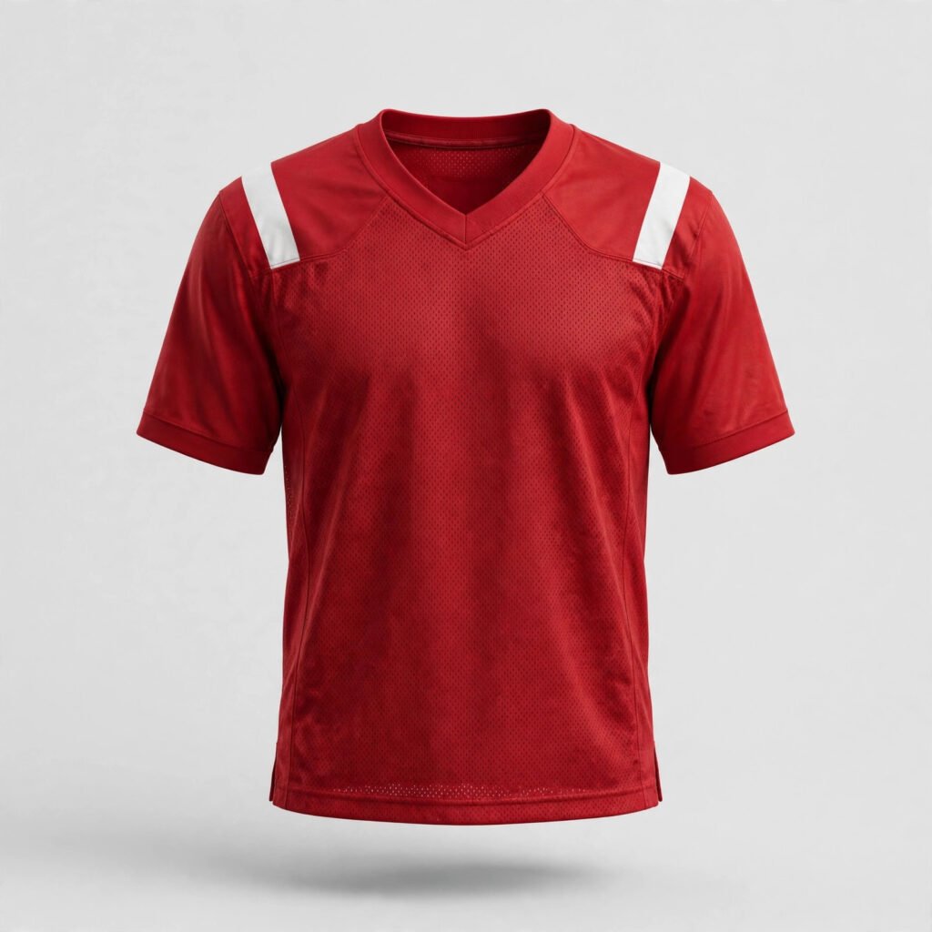 Custom red American football jersey - GASU