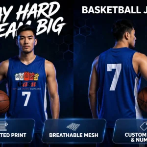 Custom Royal Blue Basketball Jersey — GASU custom team uniform