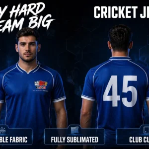 Custom Blue Cricket Jersey — GASU custom team uniform