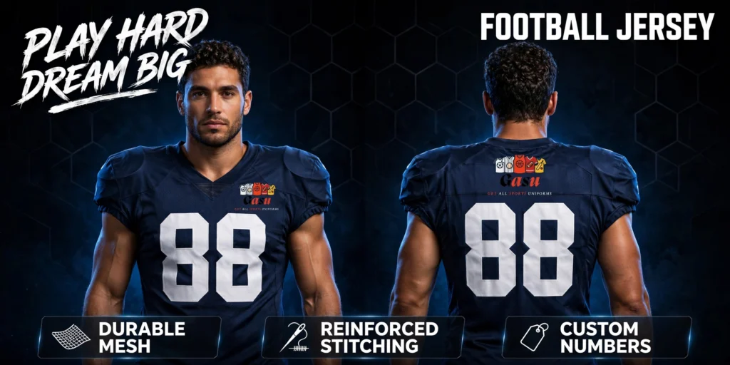 Custom Navy American Football Jersey — GASU custom team uniform