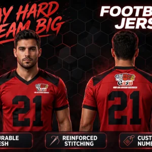 Custom Red American Football Jersey — GASU custom team uniform